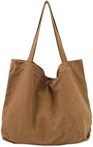Amazon Primalblue トートバック エコバック キャンバス 大容量 トート ショルダーバッグ 無地 キャンパストート帆布 男女兼用 通勤通学 おしゃれ マザーズバッグ メンズ レディース サブバッグ スパバッグ レジかごリュック ブラウン トートバッグ