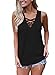 FARYSAYS Women's Summer Sleeveless V Neck Lace Up Criss Cross Cami Tank Tops