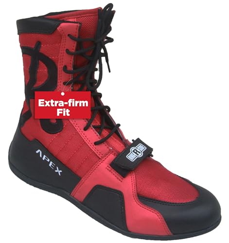 Image of Ringside Apex Elite Boxing Shoes - Synthetic Leather High-Top Ankle Shoes for Men and Women, Boxing, Wrestling, Workout, Training, Competition, (2-13)