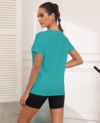 Image of KevaMolly Workout Tops for Women UPF50+ Breathable Loose Fit Yoga T Shirts Short Sleeve Running Gym Athletic Tee Top