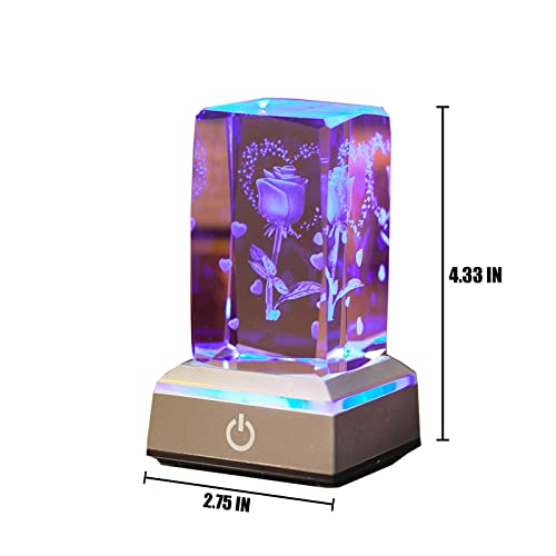 Birthday Gifts for Women, 3D Rose K9 Crystal Ball Creative Night Light, Luxurious and Beautiful,Valentine's Day, Birthdays, Anniversaries, Etc,for Wife,Girlfriend,The Gift of Expressing a Hobby - Image 3