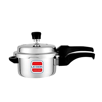 UCOOK By United Ekta Engg. Triply Stainless Steel Induction Base Outerlid Pressure Cooker, 5 Litre, Silver