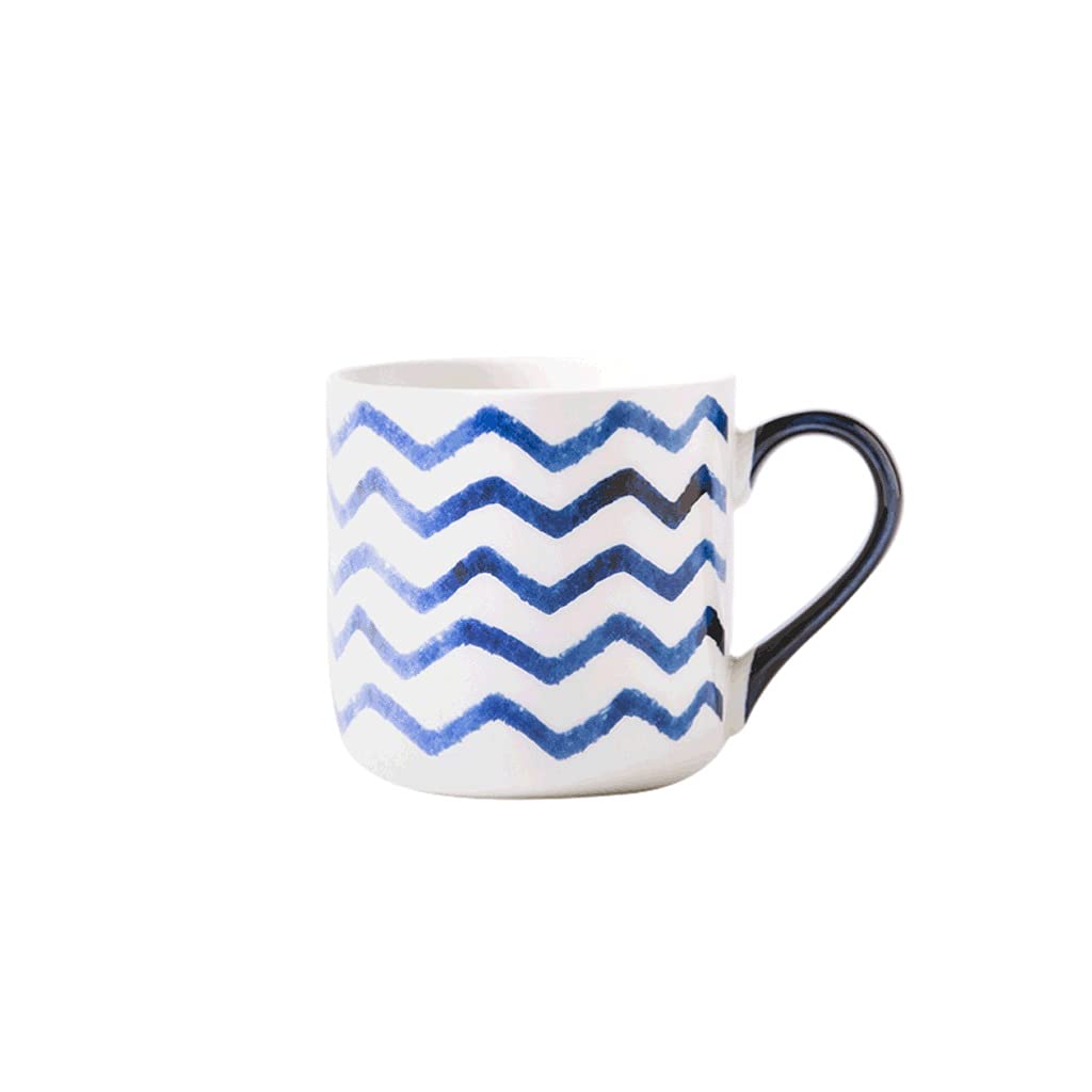 Generic Tazas de Café Tazas de Café de Cerámica Azul con Mango, Tazas de Café Frías Y Calientes Tazas de Café Creativas - 400Ml/Azul D