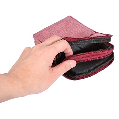 Pochette universelle pour éviter les rayures de téléphone étui rouge zippé antichoc - 4