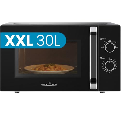 ProfiCook PC-MW 1354 Forno a microonde, 30 L, 950 W, piatto girevole da 31,5 cm, 5 livelli di potenza, scongelamento, illuminazione interna