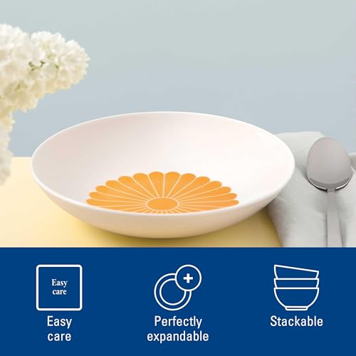 Miniatura 5 de Villeroy Boch - Fleur Soleil Plato Amarillo Para Pasta, Apto Para Lavavajillas Y Microondas, Plato Hondo Naranja Para Pasta, Fideos, Nudels, Bowls Y Ensaladas, Porcelana Premium