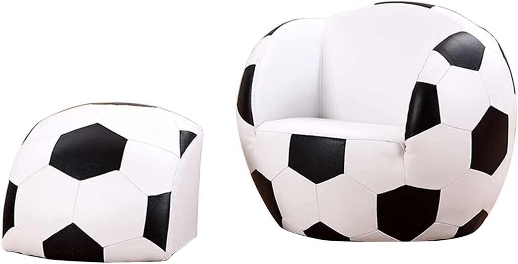 Couch Creative Cartoon Football Round Single Sofa Chair Cute Ladybug-Shaped Armchairs for Boys and Girls' Bedrooms Beautifully Decorated (Color : Red Size: 44852cm) (White 44 * 48 * 52cm)