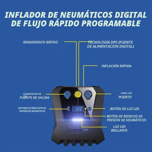 Miniatura 3 de Michelin 9519 Compresor De Aire Portatil Programable, 12 V
