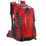 Mochila ligera de 35 L para exteriores, duradera, práctica, impermeable, plegable, para escalada, camping, senderismo, senderismo, rosso, 35L