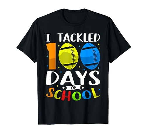 I tackled 100 days school football 100th day student teacher T-Shirt