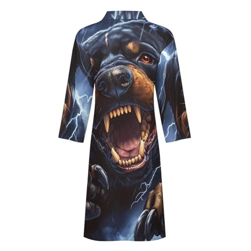 Albornoz de hombre ligero largo ropa de dormir Rottweiler Dog Thunder 6