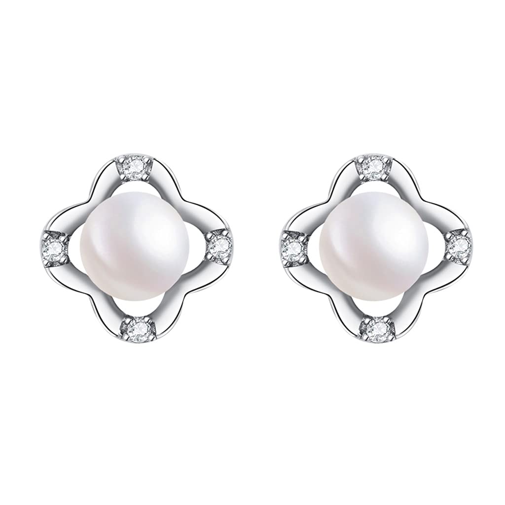 Pendientes antialérgicos de plata y perlas pequeñas para orejas sensibles 5