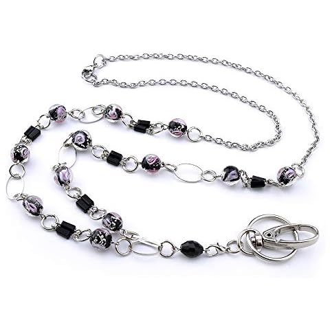 LUXIANDA Generous Lanyard for Keys Badge Lanyards for Women ID Necklaces Badge Holder Stainless Steel Chain Cover