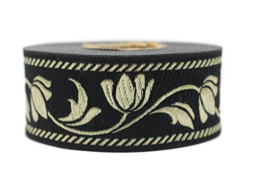 Bobina de 10 metros de ancho, 35 mm de ancho, tulipanes otomanos, cinta jacquard para costura, tapicería, tela de disfraces, corte 35090