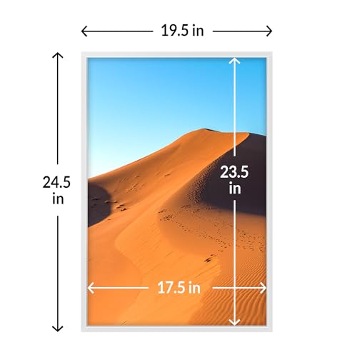 Image of LaVie Home 18x24 Picture Frame for Wall Display, 18x24 White Picture Frame with HD Plexiglas, 18 x 24 Poster Frame 1 Pack, Display Frame for Vertical or Horizontal, Classic Collection