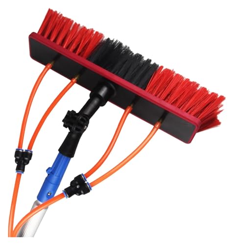 Poteau de nettoyage de vitres avec brosse télescopique et alimentation eau