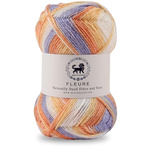 Image of Nestnhaven Acrowools Fleure Hand Knitting and Crochet Yarn. Pack of 1 Ball - 100gms. Shade no - NNHF (Multicolor13)