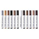 Holz-Reparatur-Marker – 12 Farben, Möbel-Ausbesserungsstifte, Kratz-Abdeck-Set, Oberflächen-Befestigungsset | Vielseitige Werkzeuge zur Wiederherstellung von Schäden, Flecken, Rissen, Abnutzung und Ve