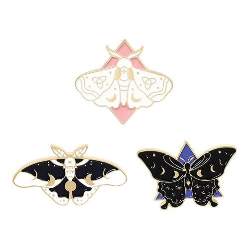 Emaille-Anstecknadeln, Motiv: Schmetterling, 3 Stück, cooles Horror-Emaille-Anstecknadeln, Broschen, niedliche Glühwürmchen, Emaille-Anstecknadeln für Frauen, Rucksäcke, Steampunk-Abzeichen Cover