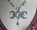 SheekydoodleCreations Moonstone Triple Moon Necklace, handmade jewelry wiccan pagan wicca goddess witch witchcraft metaphysical handfasting