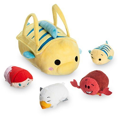 The Little Mermaid ''Tsum Tsum'' Plush Set - Small Bag - 8'' - Plus 4 Minis - 3 1/2'' Product Name
