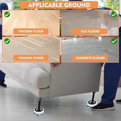 Kit de transporte de muebles con palanca elevadora y ruedas giratorias de alta resistencia 8
