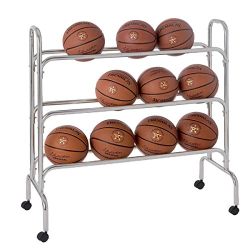 Meuble de rangement pour ballons en métal Visiodirect support sur roulettes de 105 x 43 x 105 cm