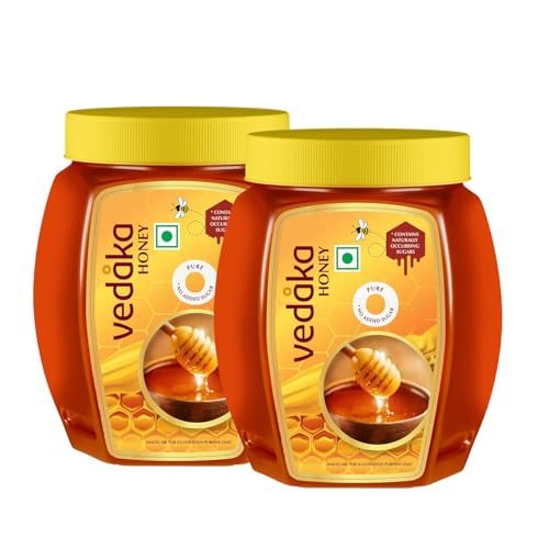 Image of Amazon Brand - Vedaka Honey | 2 Kg | 100% Pure| No Added Sugar or Adulteration | Product of India | Pack of 2, Each 1 Kg (Previously Kitchen Cheer)