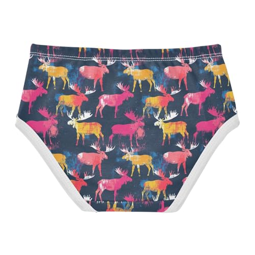 Little Girls' Soft Cotton Underwear Kids Breathable Comfort Moose Panties Briefs Toddler2