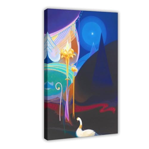Toile vintage désert mystique Agnes Pelton cadre suspendu