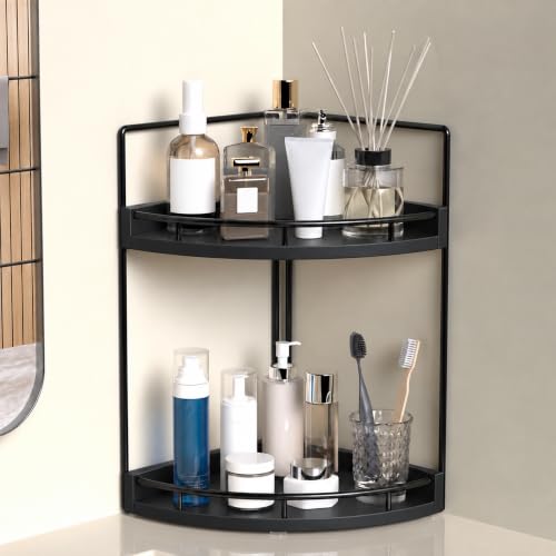 Image of Dorhors Corner Bathroom Counter Organizer,Vanity Countertop Storage Shelf