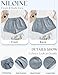 NILOINE Women's Fashion Elastic Waist Drawstring Shorts Summer Pure Color Linen Shorts Plus Size Short Pants with Pockets(1-Light Blue,Large)
