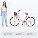 VIRIBUS Beach Cruiser Bike for Women, 26 inch Womens Bike with Basket & Rack 1 Speed, Retro Step Through Cruiser Bicycle for Petite Short Women Female Ladies City Commuter, Pink, 330 lb.