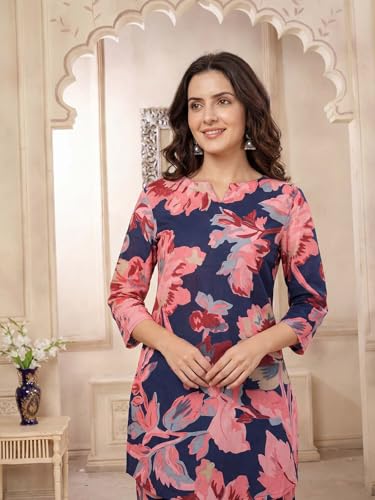 Image of Leriya Fashion Kurta Sets for Woman | Co ord Set for Women Stylish | Kurti Set for Woman | Short Kurti for Women | Kurtis | Ethnic Jaipuri Straight Kurta Set with Palazzo Pants | Salwar Suit for Party Outfits