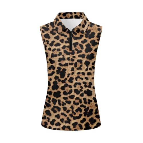 YEXIATODO Leopard Print Women Golf Shirt