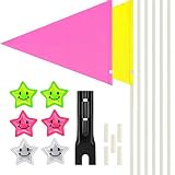 Fahne Fahrrad Kinder 2pcs Fahrradwimpel Fahrradfahne FüR Kinder FahrradanhäNger MäDchen Wimpel Kinderfahrrad FahrradanhäNger Kostenloser Reflektierender Sternaufkleber Und Die Montagehalterung