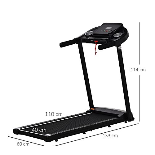 HOMCOM Treadmills for Home, 1-12km/h Walking Running Machine with 110 x 40cm Running Belt, 12 Preset Programs, Wheels and LED Display, for Home Gym Indoor Fitness - Image 7