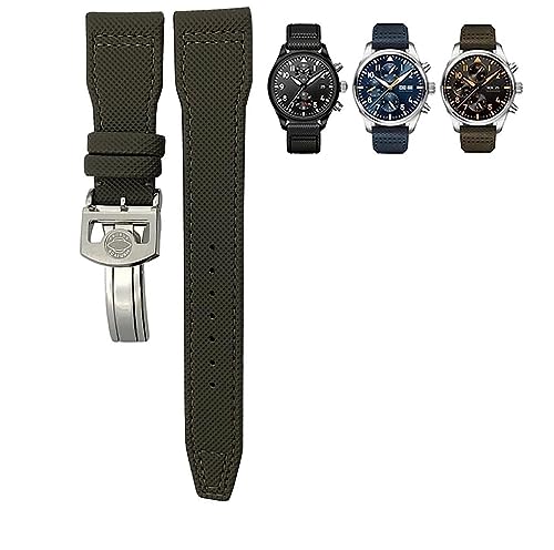 Bracelet de montre en cuir calfskin et nylon premium pour modèle IW377714