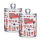 Feuerwehrausrüstung, nahtloses Design, Wattepad-Spender, Baumwoll-Runduntersets...