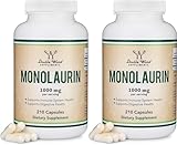 Suplementos dobles de madera – Paquete de 2 monolaurina de 1000 mg por porción – 2 x 210 cápsulas