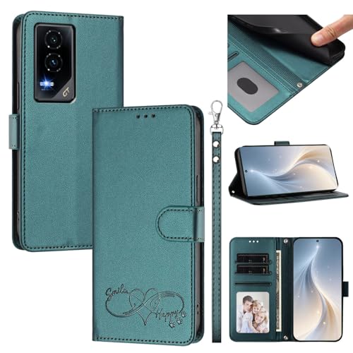 Jiajihua Cover Compatible with Honor GT 5G Phone Case【Card Cash Slot Wallet Design Flip Kickstand Drop Protection】 Green