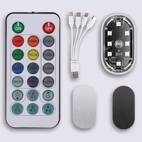 LED inalámbrico de coche con protección impermeable y luces de colores RGB 6