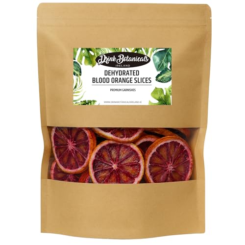 Dehydrated Dried Blood Orange Slices | 45 + Slices | 100% Natural | Blood Orange Wheels For Cocktails, Wreath Making, Tea, Cakes, Decoration | Oranges For Cocktails |3.5 oz,100 Grams| Drink Botanicals
