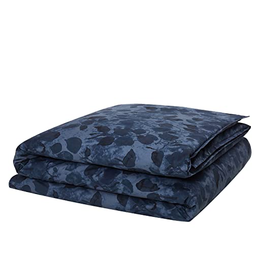 Calvin Klein Home Floral Printed King Duvet Sets Of 3 Pieces -1 Duvet Cover And 2 Sham Covers, 100% Cotton 300 Tc (Navy Blue) #TOP7