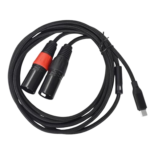 Homirty 2m Cable de Tipo C Macho a XLR Macho, USB C Macho a XLR Macho, Tipo C Entrada A Doble Salida XLR Macho, Cable de Tipo C a Doble Salida XLR Macho para Altavoces Amplificador Mezclador