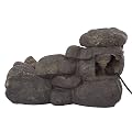 Outdoor Fountain with Polyresin Stone Waterfall – Water Feature with Realistic Appearance and Soothing Sound – Patio, Lawn, or Yard Art by Pure Garden