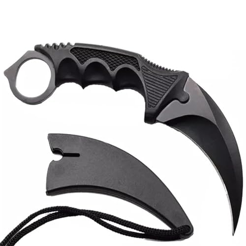Image of Multipurpose Stainless Steel Utility Knife with Protective Sheath | Sharp Blade, Anti-Slip Ergonomic Grip | Portable & Lightweight Tool for Kitchen, Home, Outdoor, Camping & Everyday Tasks (Black)