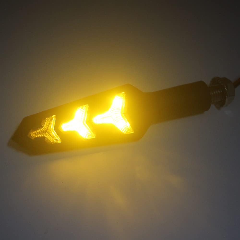 4-Pack Motorcycle Indicators Flowing Turn Signal Lights Y Shape LED Bulbs For Motorbike Scooter Off Road (DC-12V)