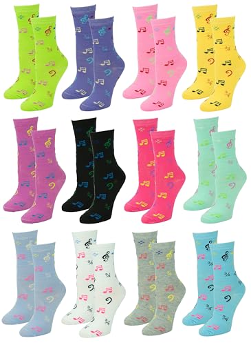 Image of Gelante 12-Pair Women's Crew Socks, Soft Thin Lightweight Breathable Athletic & Casual