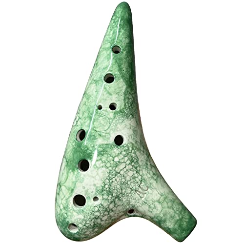 Ocarina 12 trous alto do en céramique vert bulle instrument débutant